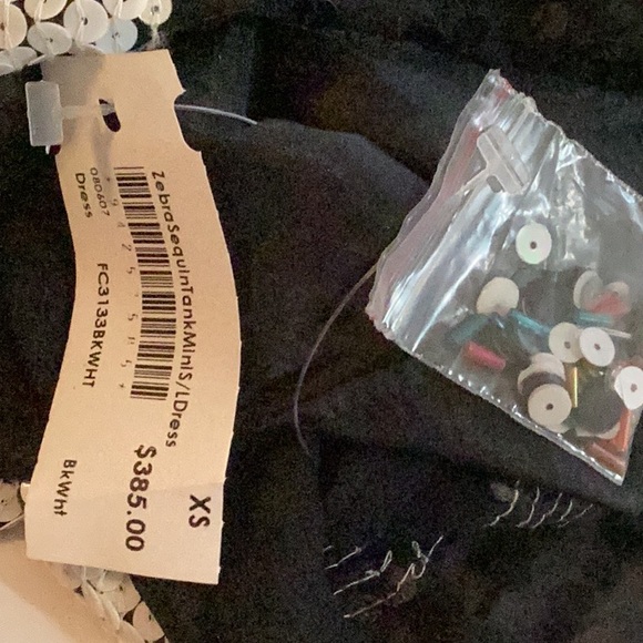 Foley + Corinna sz XS SILK Zebra Sequin SEXY Mini Dress NWT Paris Hilton COUTURE - Picture 7 of 17